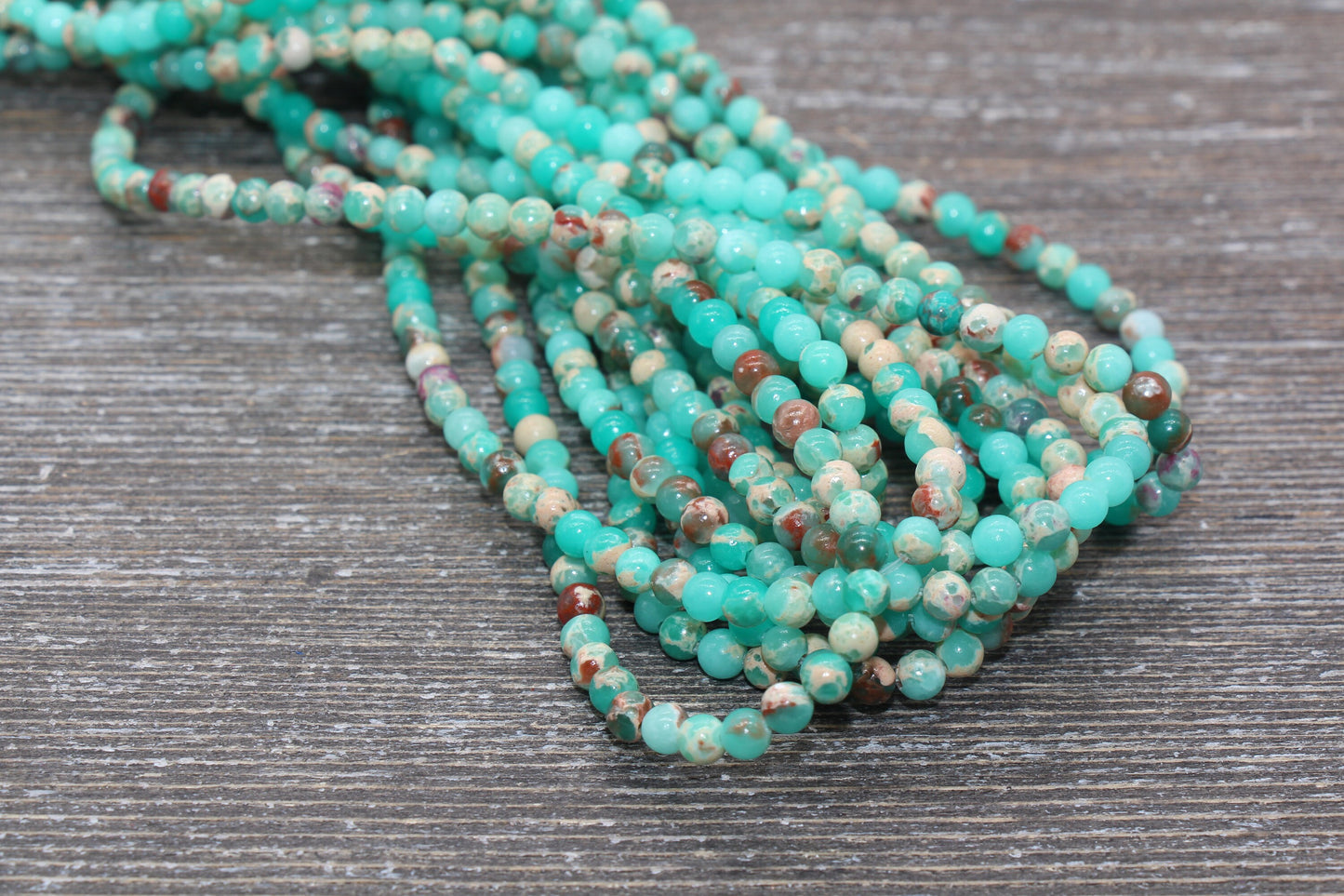 Sea Green Sediment Jasper Beads, Terra Jasper, Gemstone Smooth Round Beads, Sizes 4mm 6mm 8mm 10mm, Full Strand 15.5 inch, #188