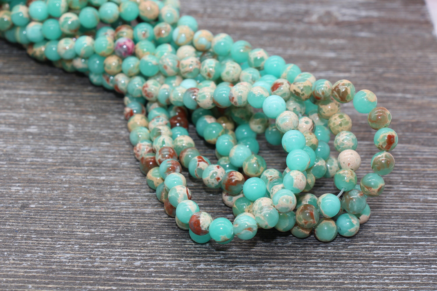 Sea Green Sediment Jasper Beads, Terra Jasper, Gemstone Smooth Round Beads, Sizes 4mm 6mm 8mm 10mm, Full Strand 15.5 inch, #188