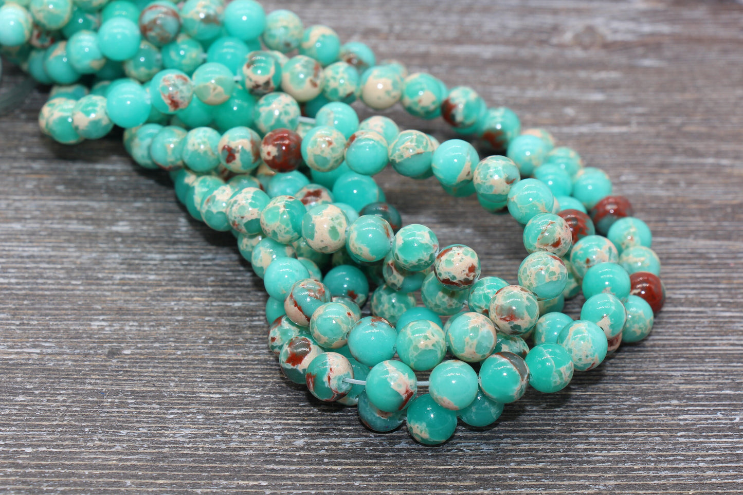 Sea Green Sediment Jasper Beads, Terra Jasper, Gemstone Smooth Round Beads, Sizes 4mm 6mm 8mm 10mm, Full Strand 15.5 inch, #188