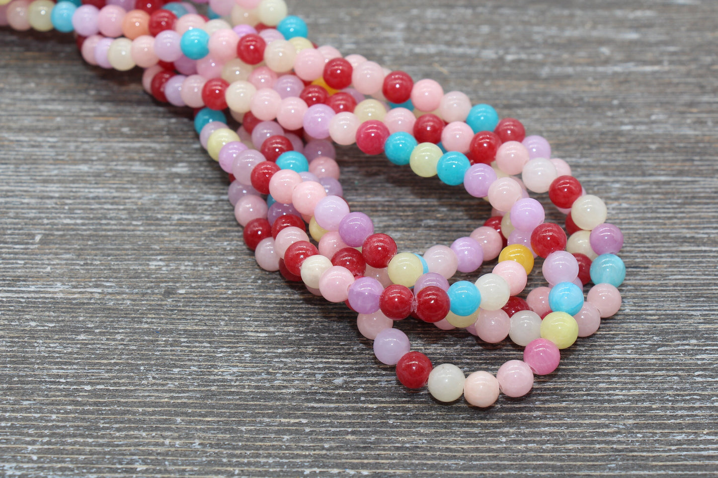 Rainbow Jade Beads, Smooth Gemstone Round Loose Beads, Sizes 4mm 6mm 8mm 10mm 12mm , Full Strand 15.5" #189