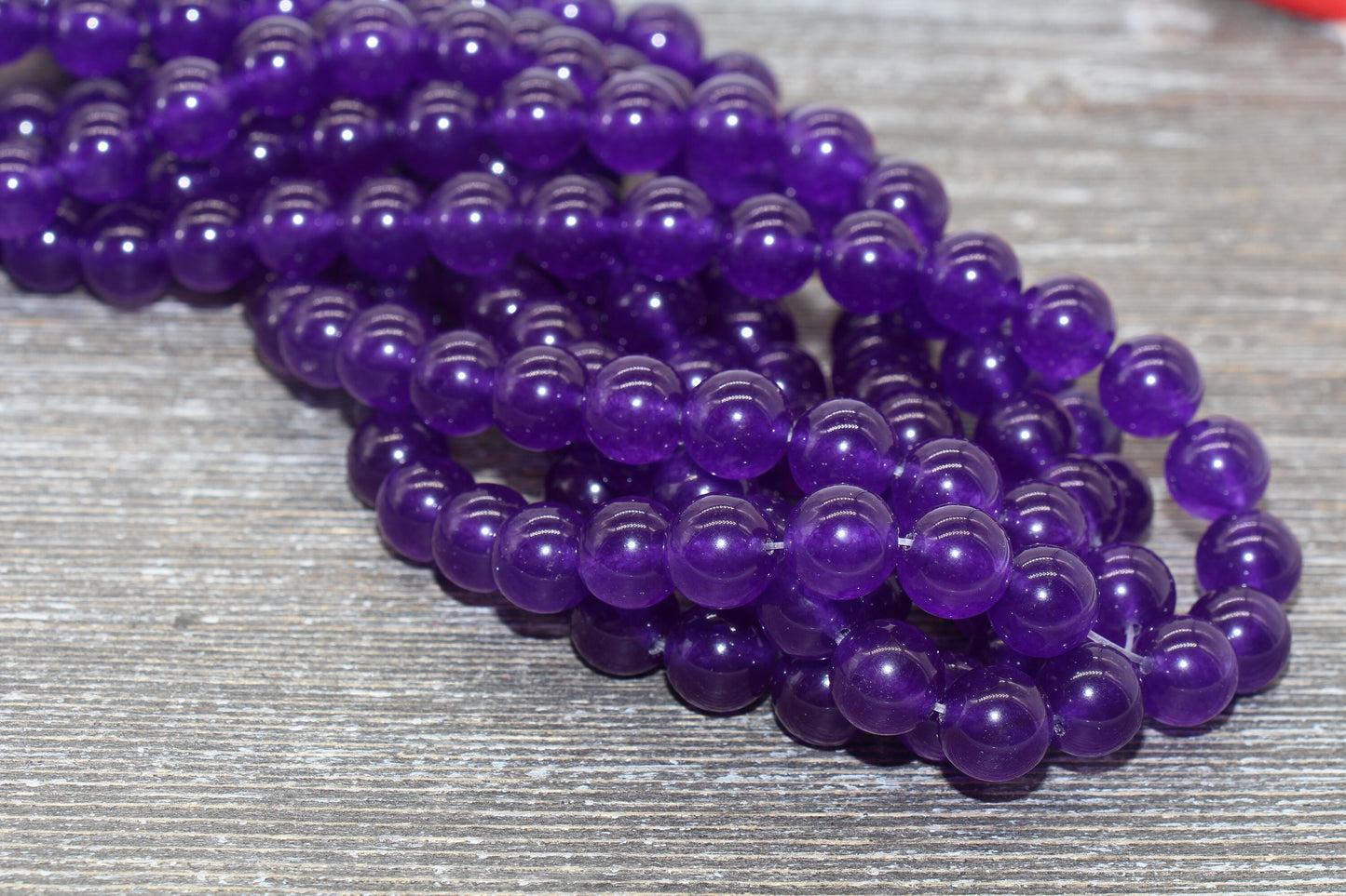 Purple Jade Beads, Smooth Gemstone Round Loose Beads, Sizes 4mm 6mm 8mm 10mm 12mm, Full Strand 15.5" #193