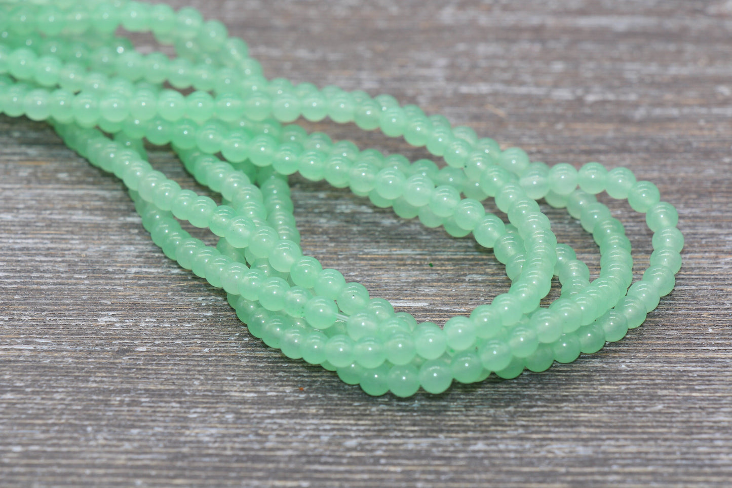 Pastel Sea Green Jade Beads, Smooth Gemstone Round Loose Beads, Sizes 4mm 6mm 8mm 10mm 12mm, Full Strand 15.5" #195