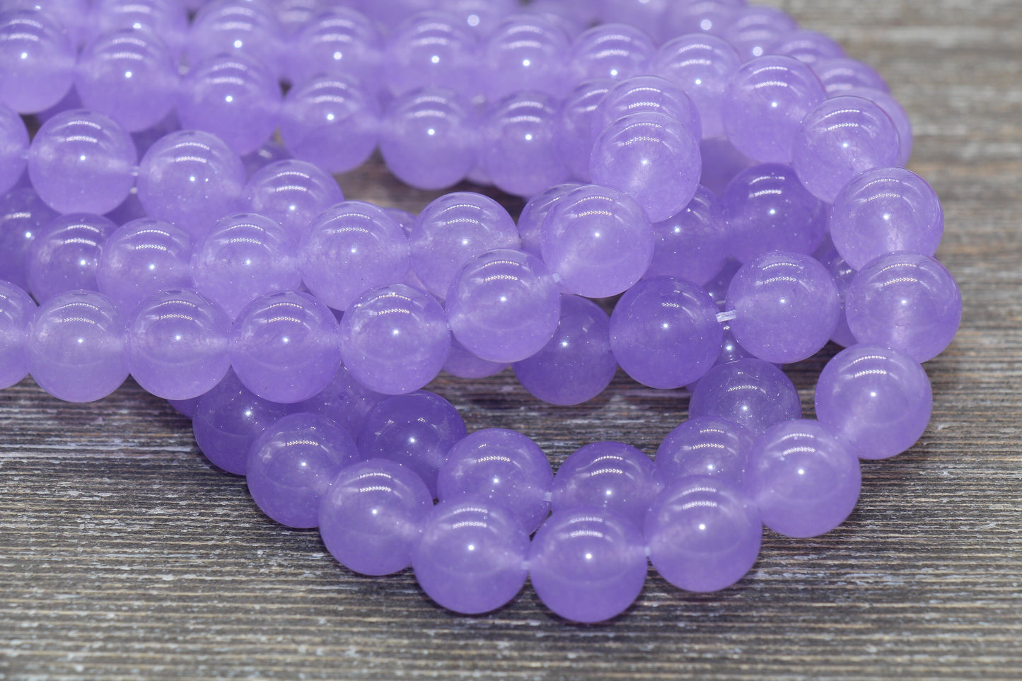 Puprle Jade Beads, Smooth Gemstone Round Loose Beads, Sizes 4mm 6mm 8mm 10mm 12mm, Full Strand 15.5" #197