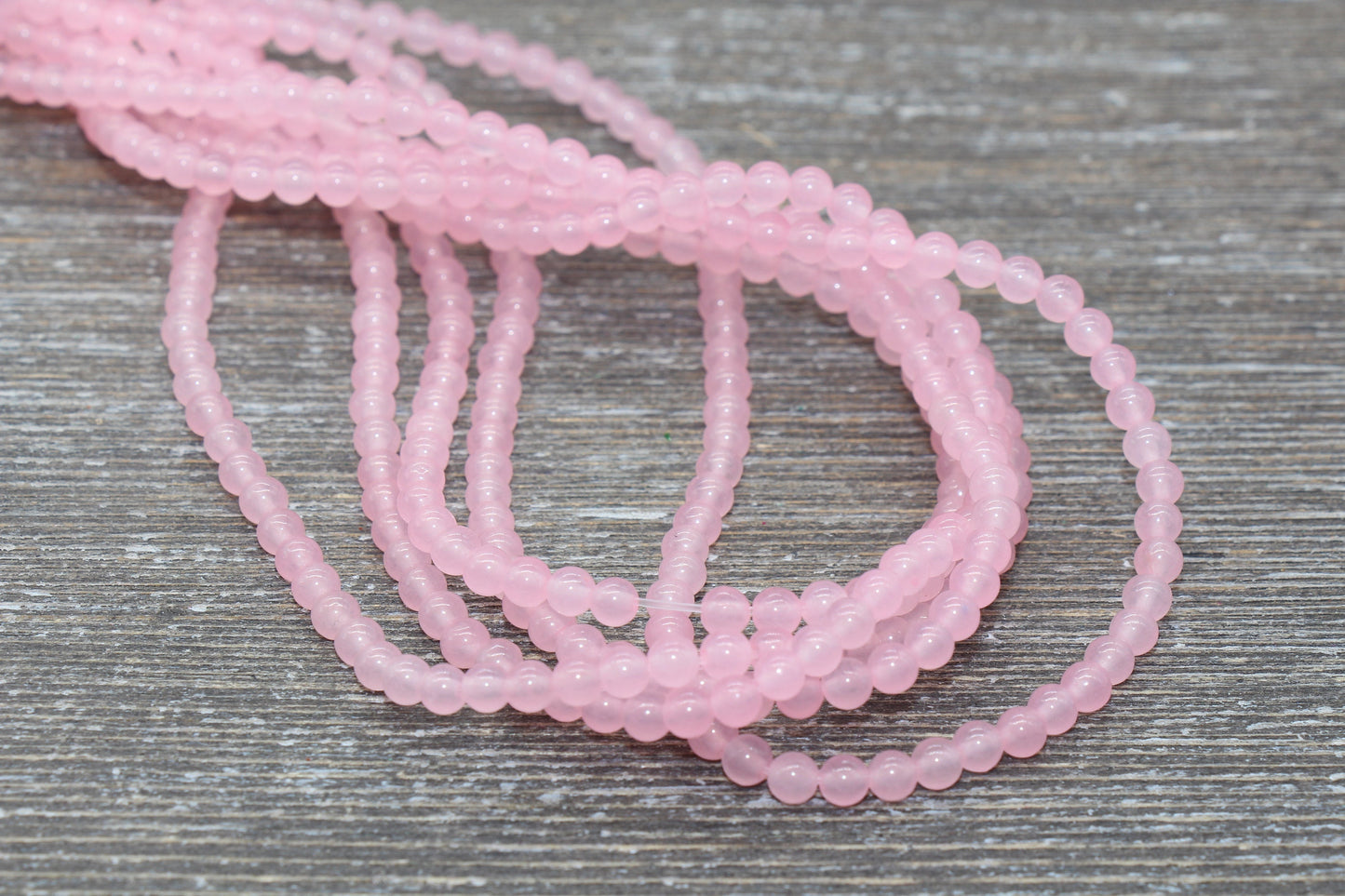 Pink Jade Beads, Smooth Gemstone Round Loose Beads, Sizes 4mm 6mm 8mm 10mm 12mm, Full Strand 15.5" #198