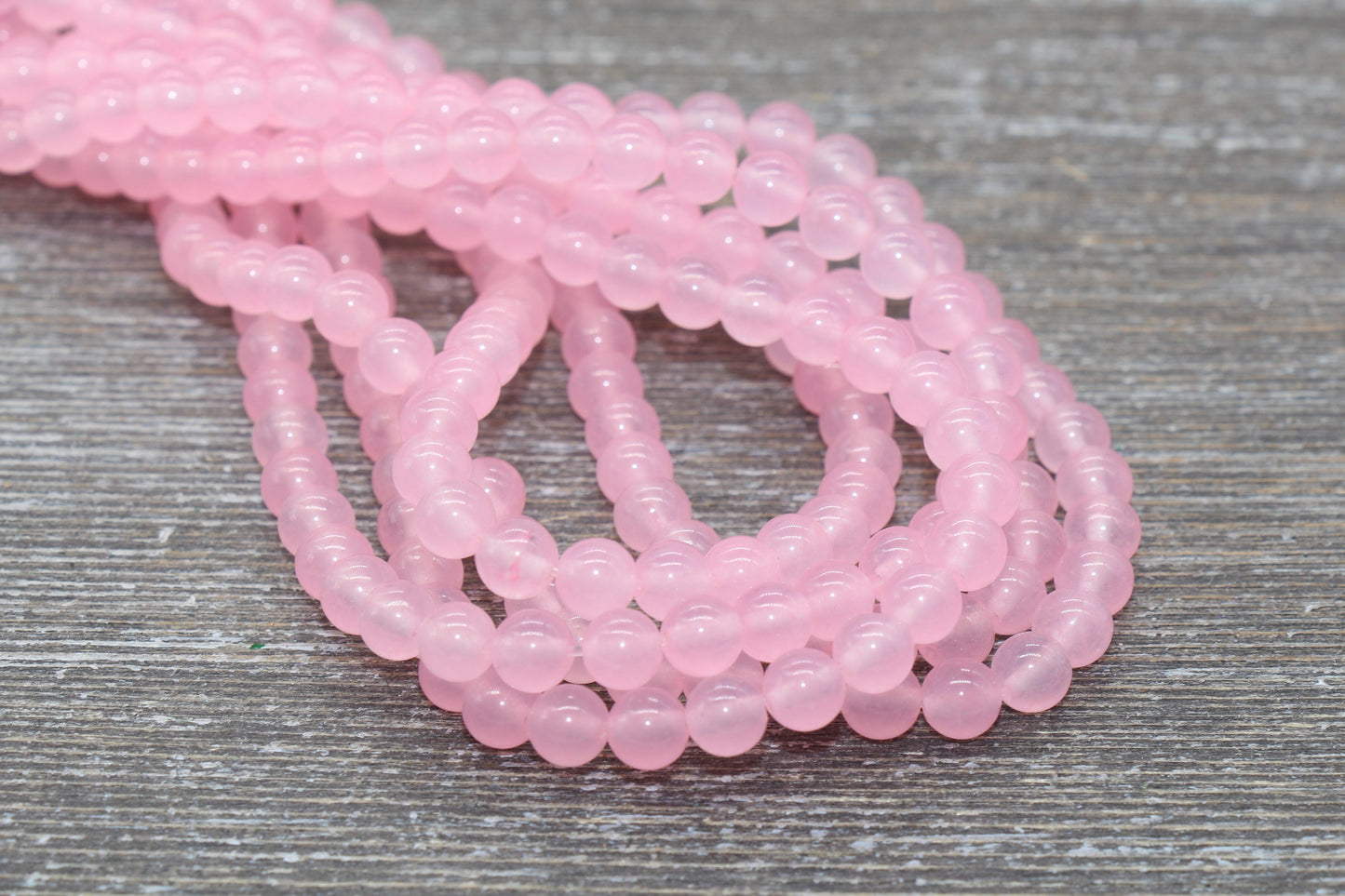 Pink Jade Beads, Smooth Gemstone Round Loose Beads, Sizes 4mm 6mm 8mm 10mm 12mm, Full Strand 15.5" #198
