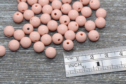 8mm Brown Orange Gumball Beads, Round Acrylic Loose Beads, Bubblegum Beads, Chunky Beads, Bubble Gum Beads, Smooth Plastic Round Beads #1404