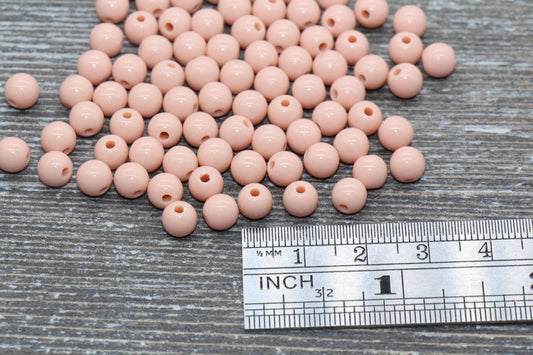 6mm Brown Orange Gumball Beads, Round Acrylic Blue Loose Beads, Bubblegum Beads, Chunky Beads, Bubble Gum Beads, Smooth Round Beads #1405