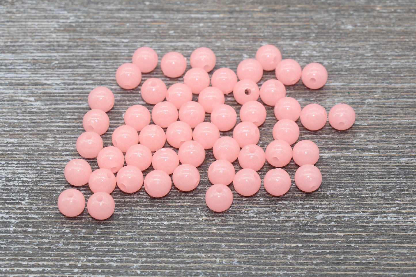 8mm Glow in Dark Pink Gumball Beads, Round Acrylic Loose Beads, Bubblegum Beads, Chunky Beads, Smooth Plastic Round Beads #1450