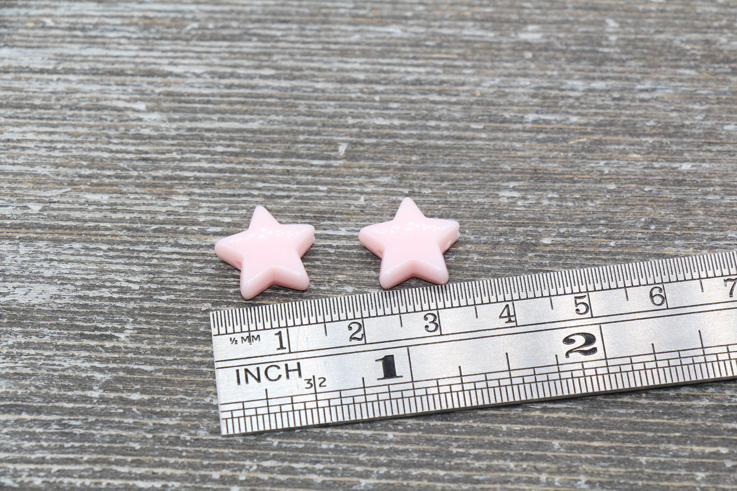 Pink Star Beads, Pink Acrylic Star Beads, Plastic Star Beads #1487