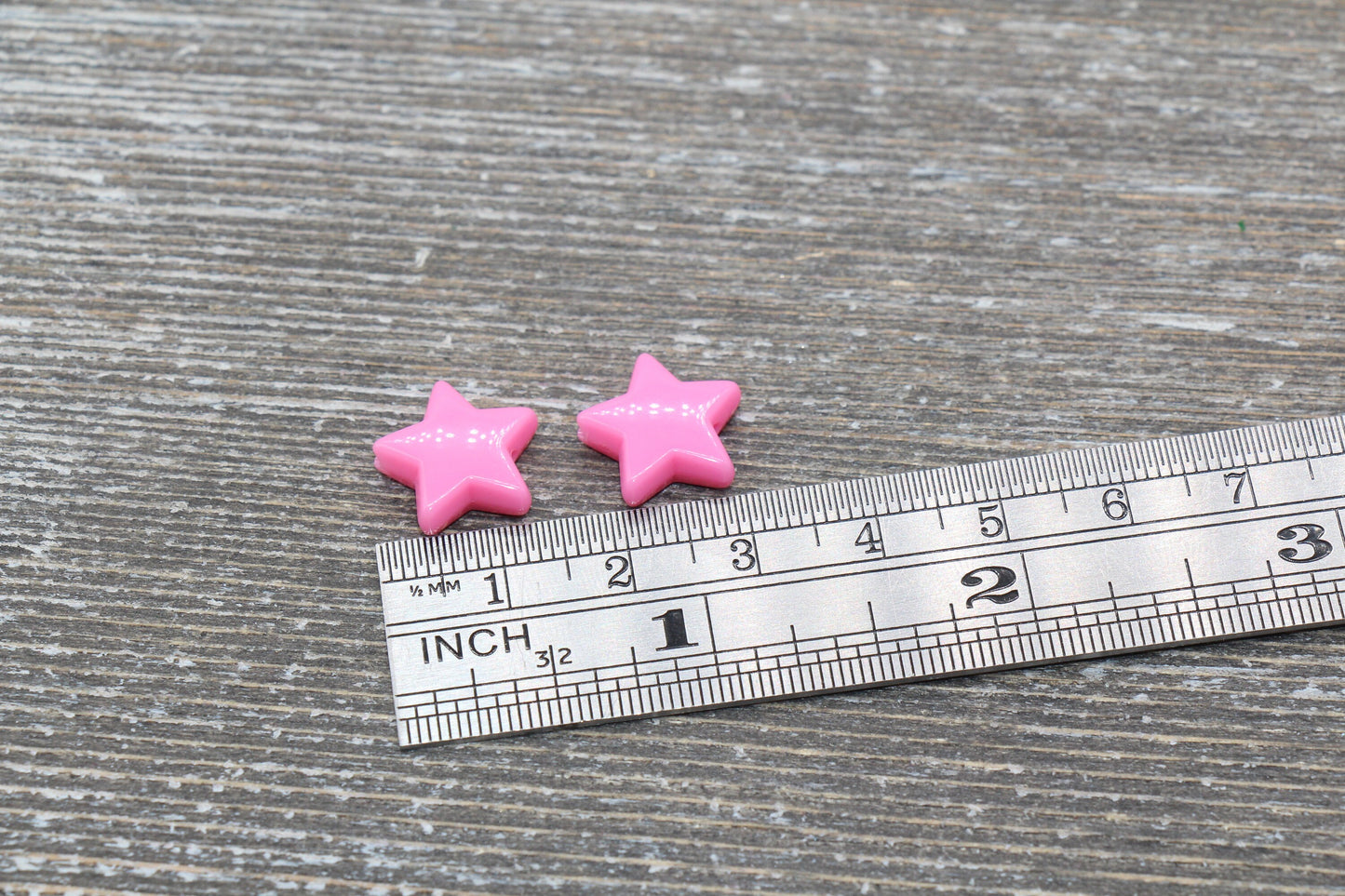Pink Star Beads, Pink Acrylic Star Beads, Plastic Star Beads #1488