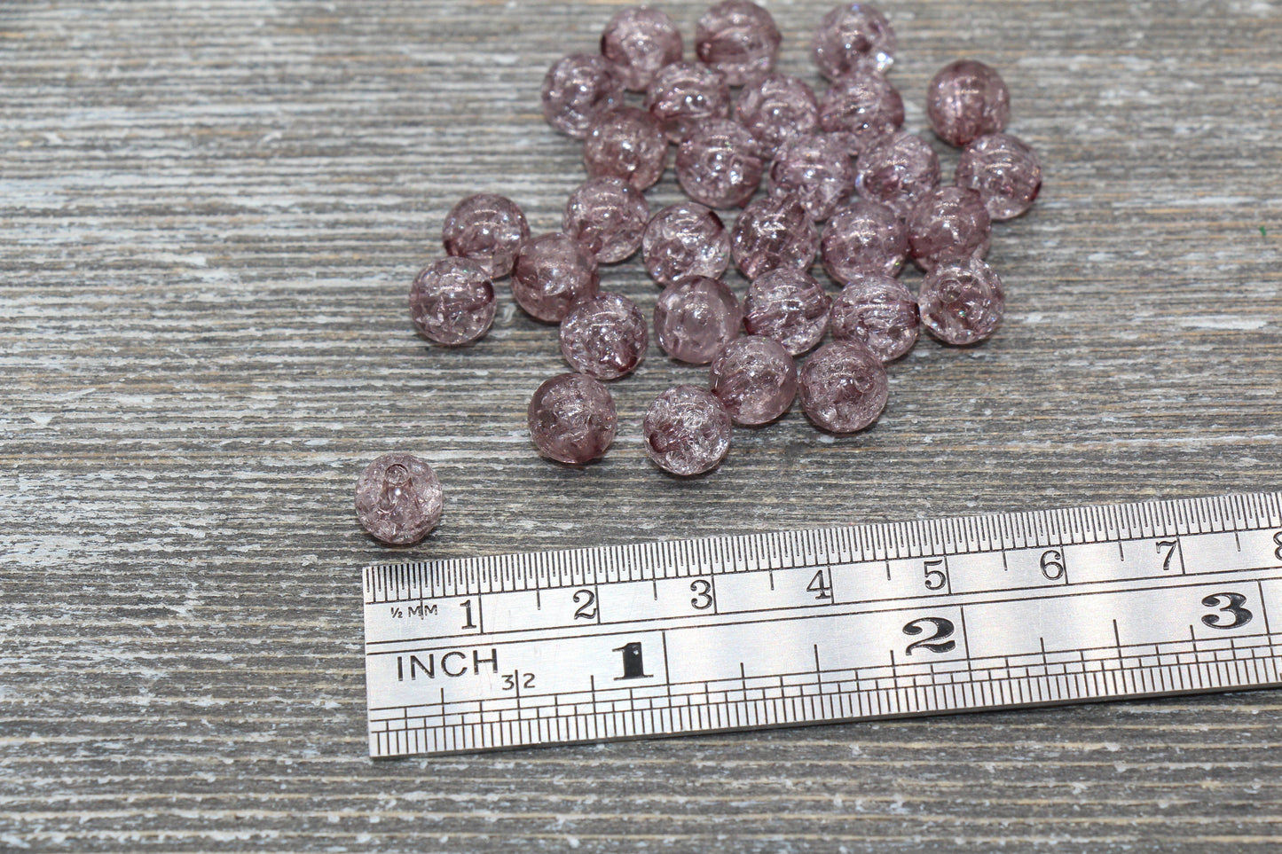 8mm Gray Crackle Gumball Beads, Acrylic Crackle Loose Beads, Bubblegum Beads, Chunky Beads, Smooth Round Plastic Beads #1536