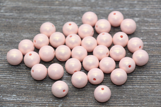 10mm Pink Shimmer Gumball Beads, Round Acrylic Loose Beads, Bubblegum Beads, Chunky Beads, Gumball Beads, Smooth Plastic Beads #1558