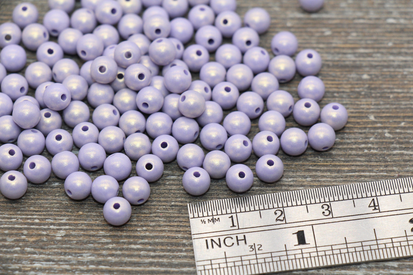 6mm Lavender Shimmer Bubblegum Bead, Plastic Beads, Acrylic Beads