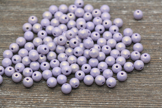 6mm Lavender Shimmer Bubblegum Bead, Plastic Beads, Acrylic Beads