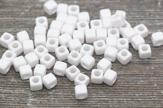 6mm White Cube Beads, Acrylic Cube Beads, Acrylic Spacer Beads, Square Beads, Acrylic Blank Beads #1609