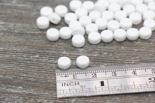 White Round Beads, Acrylic Round Beads, Acrylic Spacer Beads, White Round Blank Beads, Acrylic Blank Round Beads, Size 7mm #1610