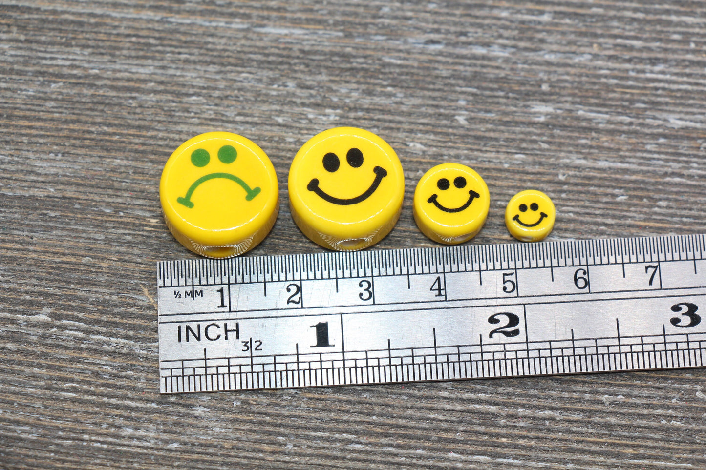 Ceramic Smiley Face Beads, Sad Face Beads, Happy Face Beads, Vertical Hole Beads, Yellow Happy Face Beads, Emoji Beads