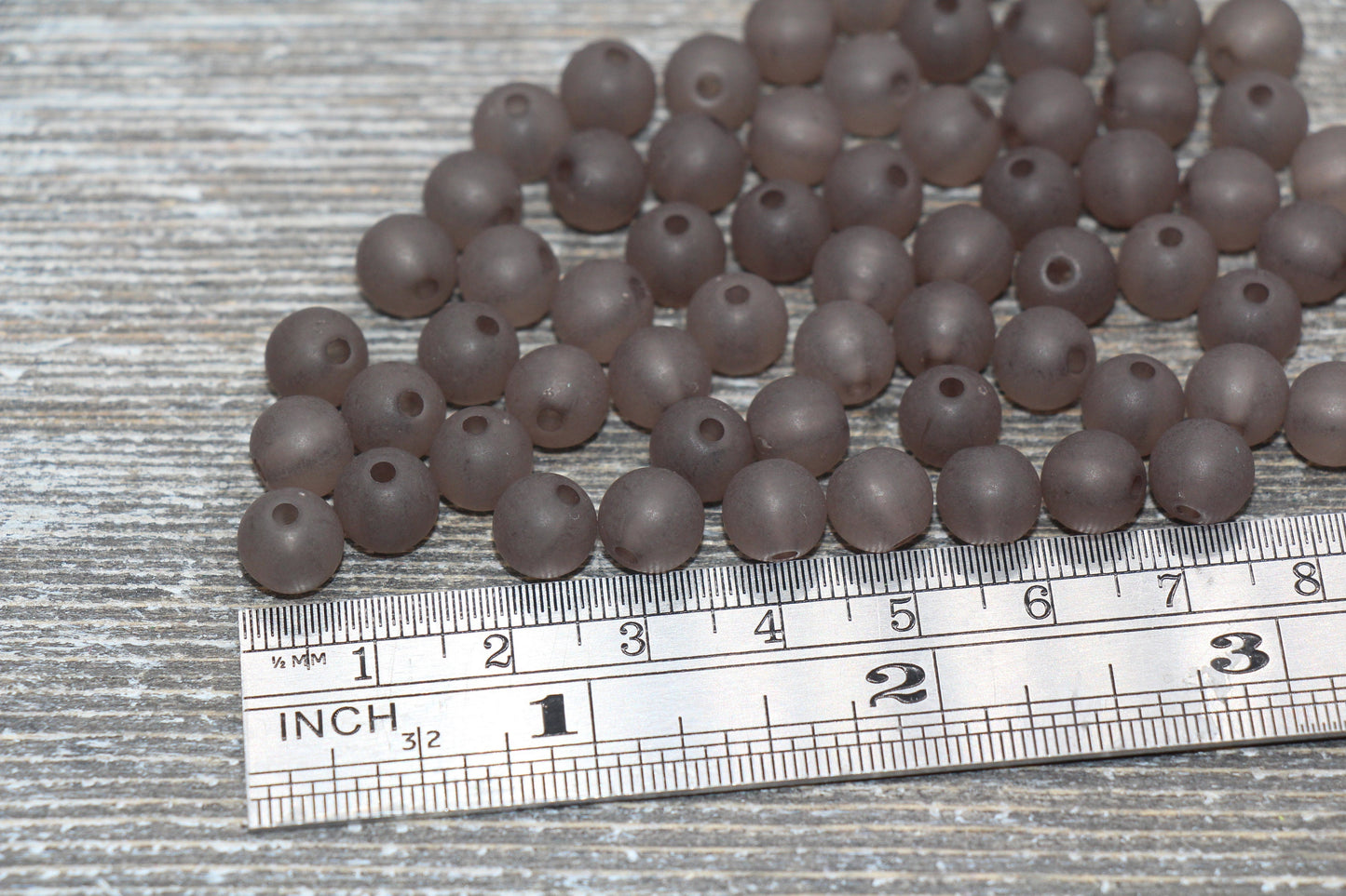 8mm Matte Gray Gumball Beads, Round Acrylic Loose Beads, Frosted Bubblegum Beads, Chunky Beads, Round Plastic Beads #733