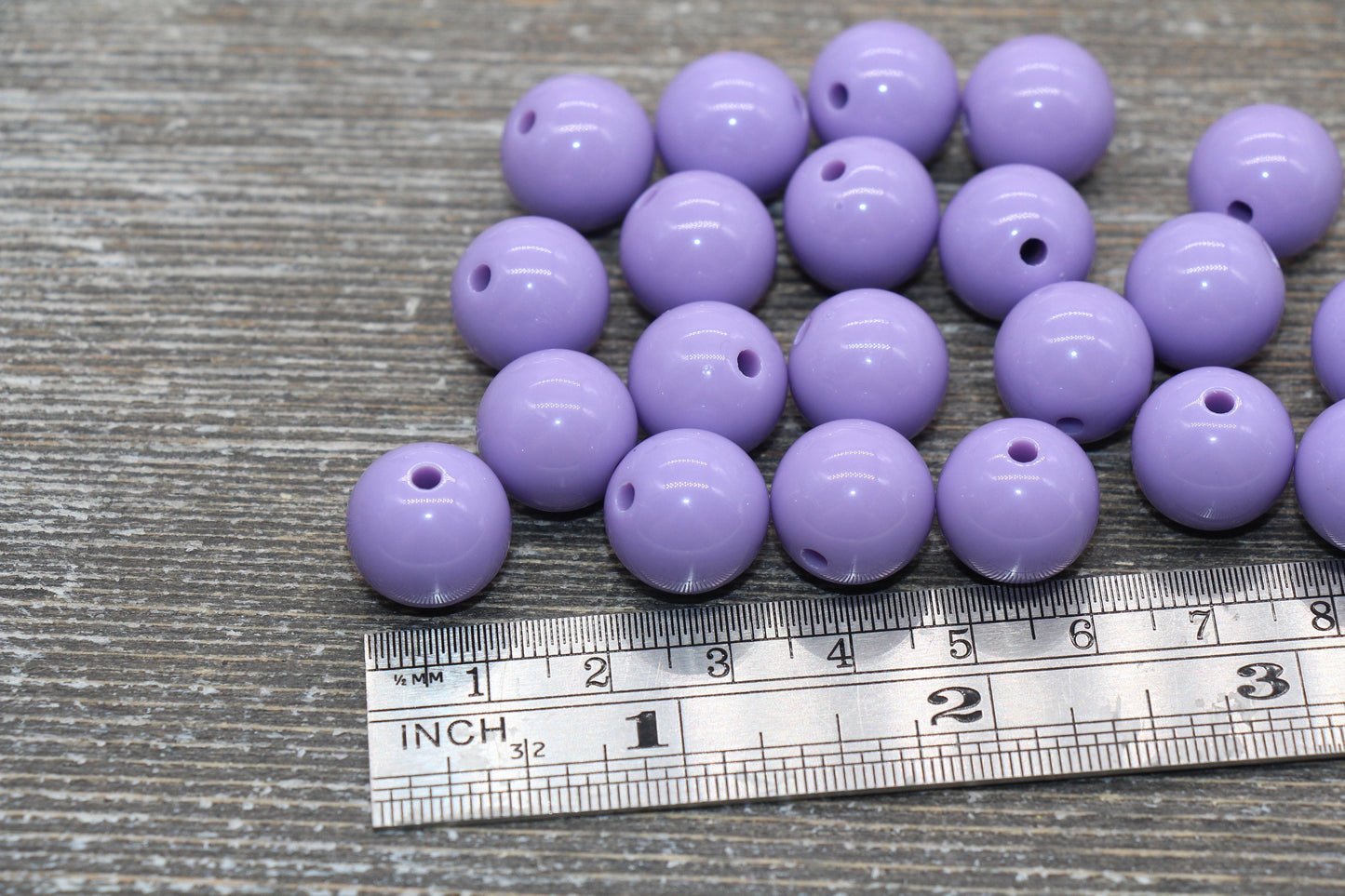 14mm Lavender Gumball Beads, Round Acrylic Loose Beads, Solid Bubblegum Beads, Chunky Beads, Smooth Round Plastic Beads #1651