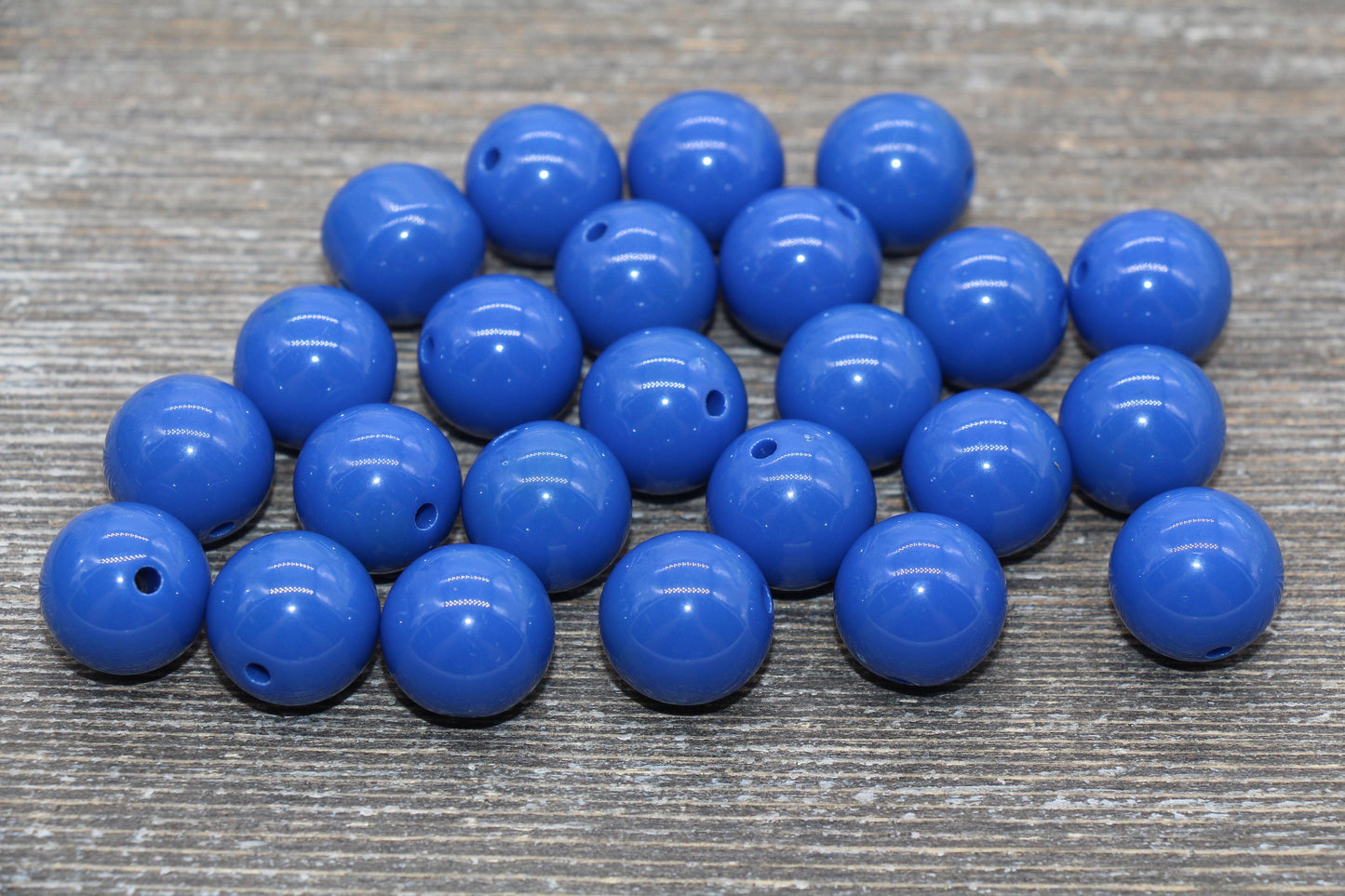 16mm Royal Blue Gumball Beads, Round Acrylic Loose Beads, Solid Bubblegum Beads, Chunky Beads, Smooth Round Plastic Beads #1664