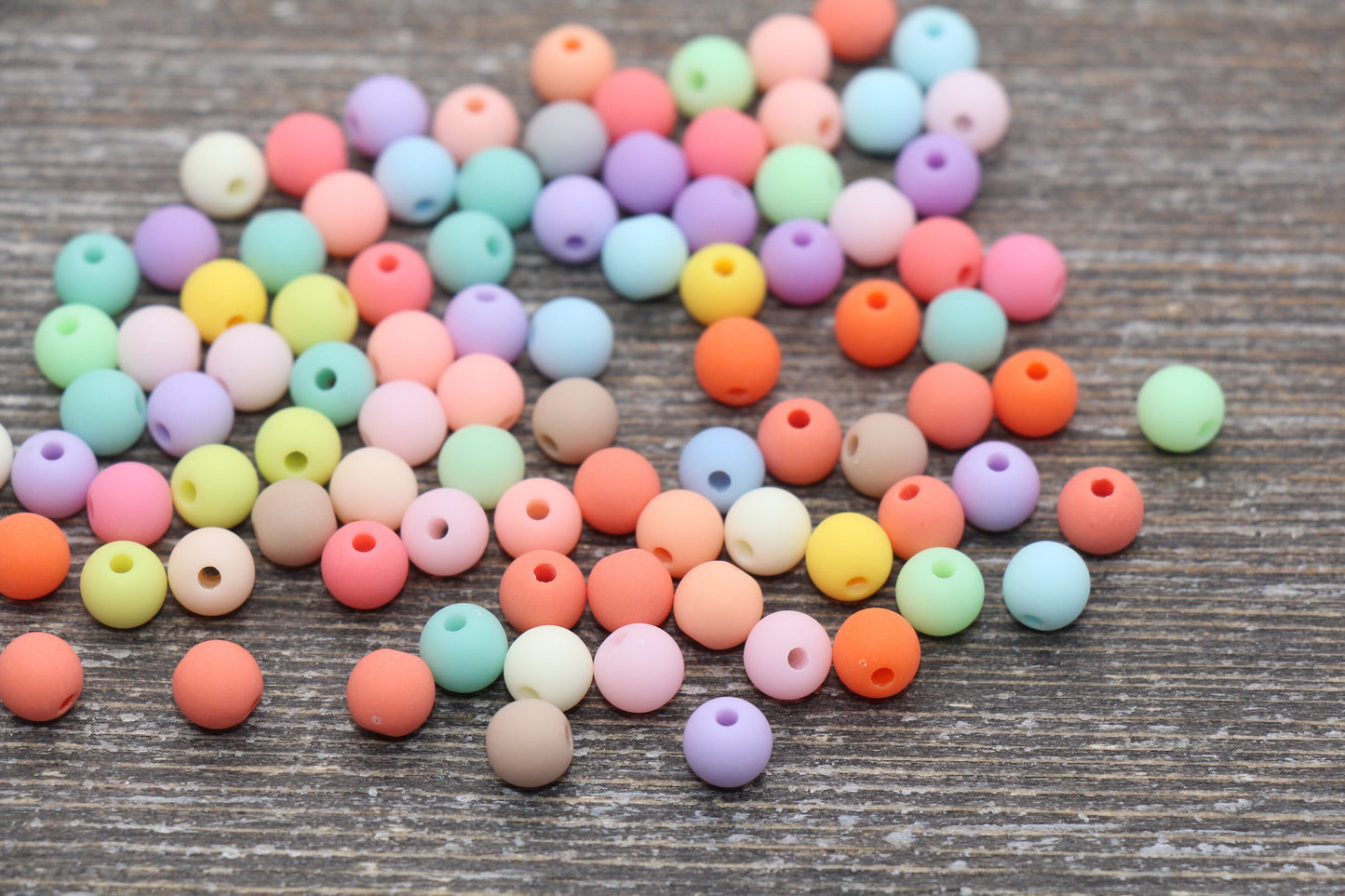 6mm Matte Pastel Multicolor Gumball Beads, Round Acrylic Loose Beads, Matte Bubblegum Beads, Chunky Beads, Round Plastic Beads #139