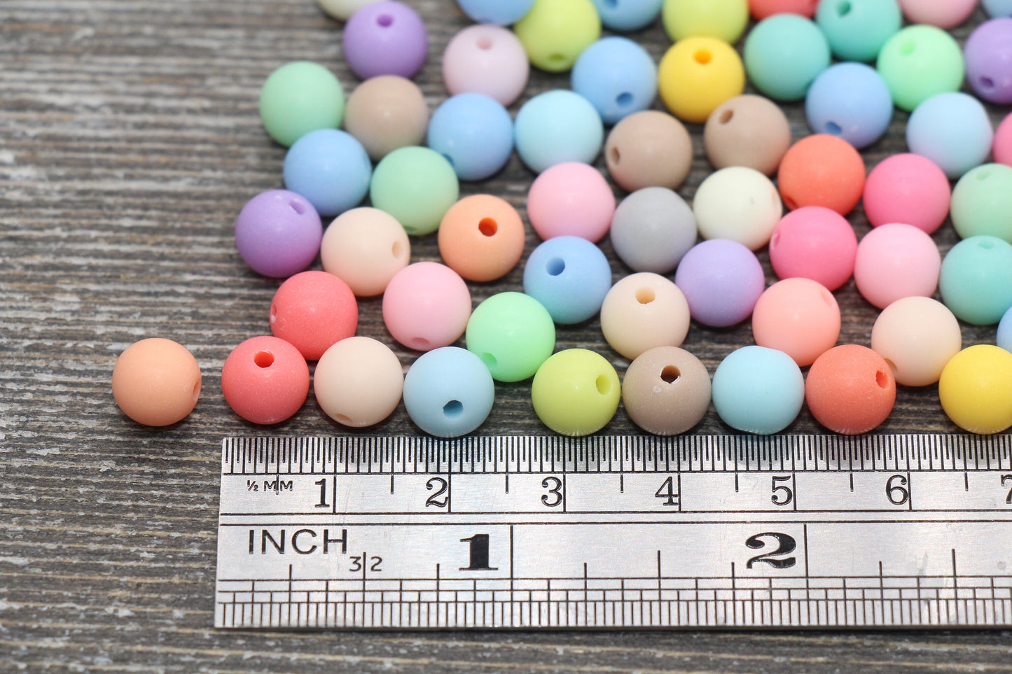 8mm Matte Pastel Multicolor Gumball Beads, Round Acrylic Loose Beads, Frosted Bubblegum Beads, Chunky Beads, Round Plastic Beads #140