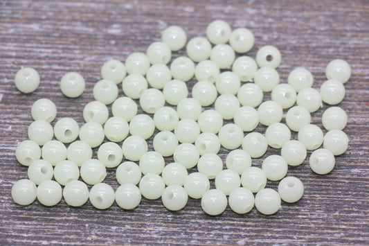 6mm Glow In Dark Beads, Plastic Beads, Acrylic Beads