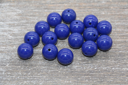 16mm Royal Blue Bubblegum Beads, Plastic Beads, Acrylic Beads