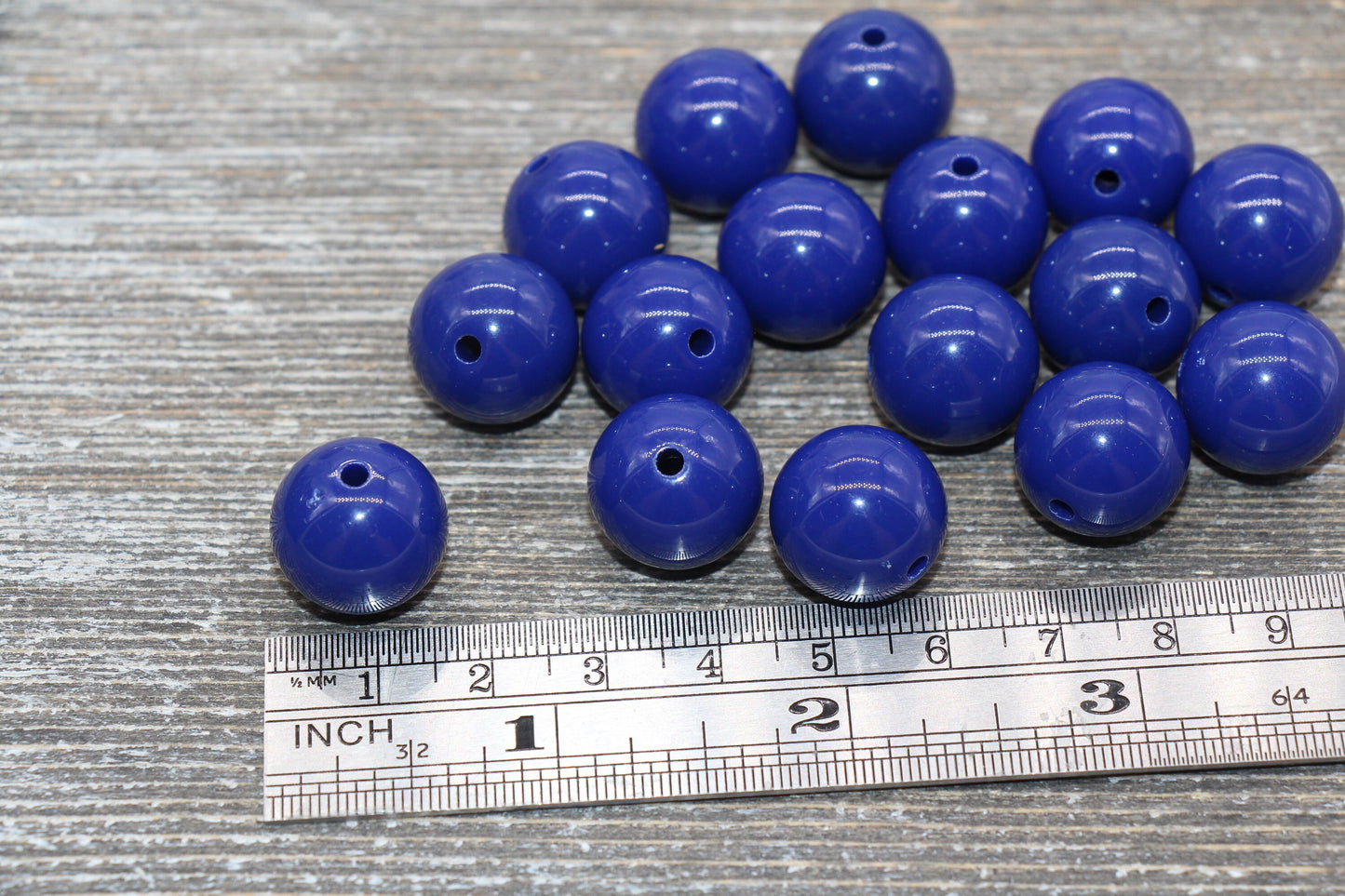 16mm Royal Blue Bubblegum Beads, Plastic Beads, Acrylic Beads