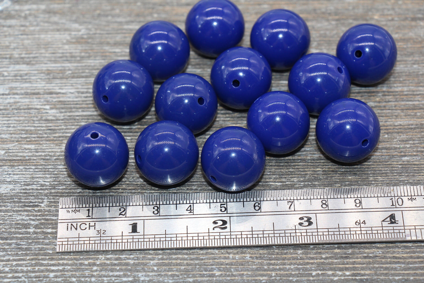 20mm Royal Blue Gumball Beads, Round Acrylic Loose Beads, Solid Bubblegum Beads, Chunky Beads, Smooth Round Plastic Beads #1690