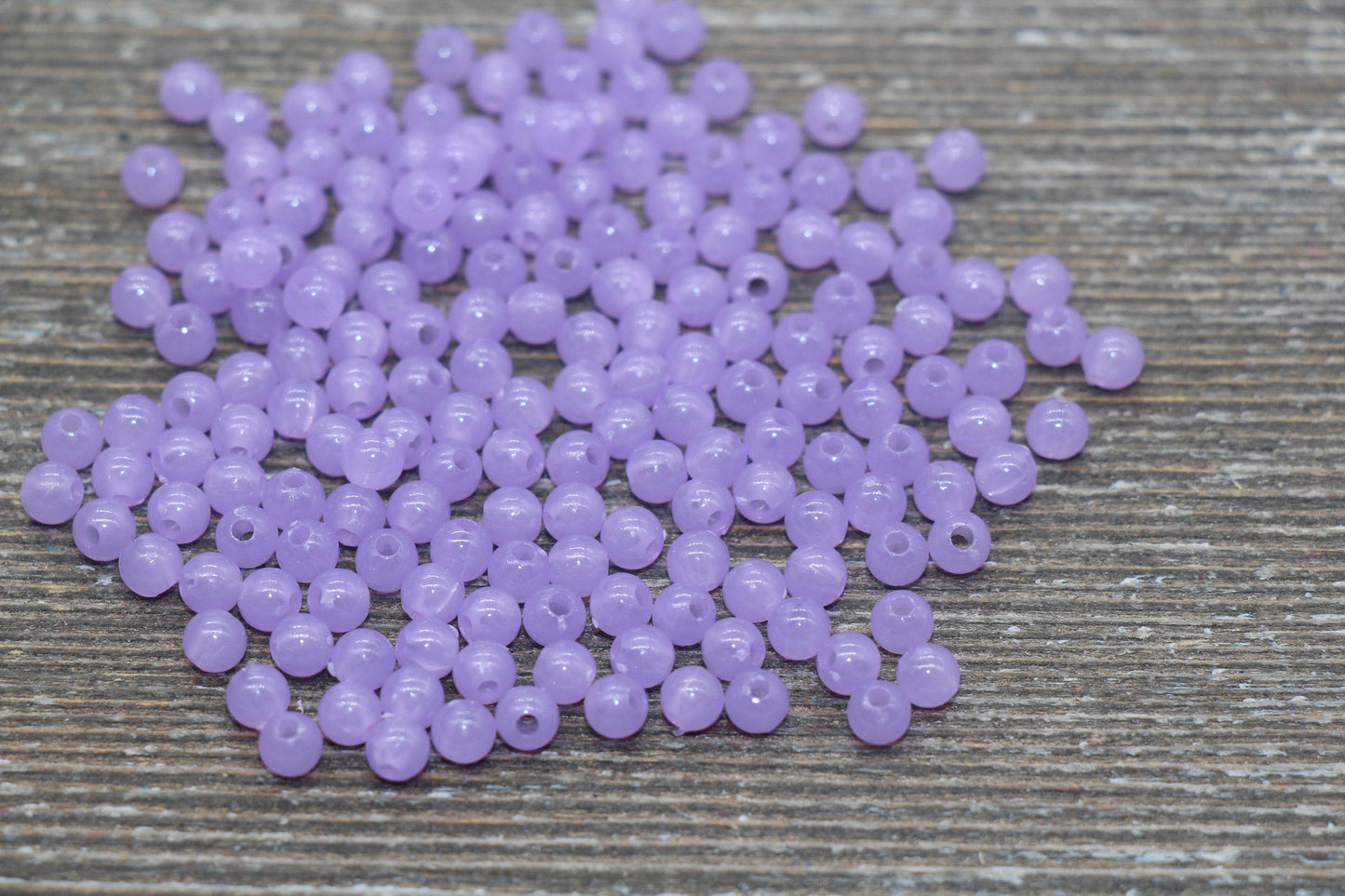 4mm Purple Round Beads, Translucent Purple Round Gumball Beads, Round Spacer Beads, Bubblegum Beads, Plastic Round Smooth Bead #1637