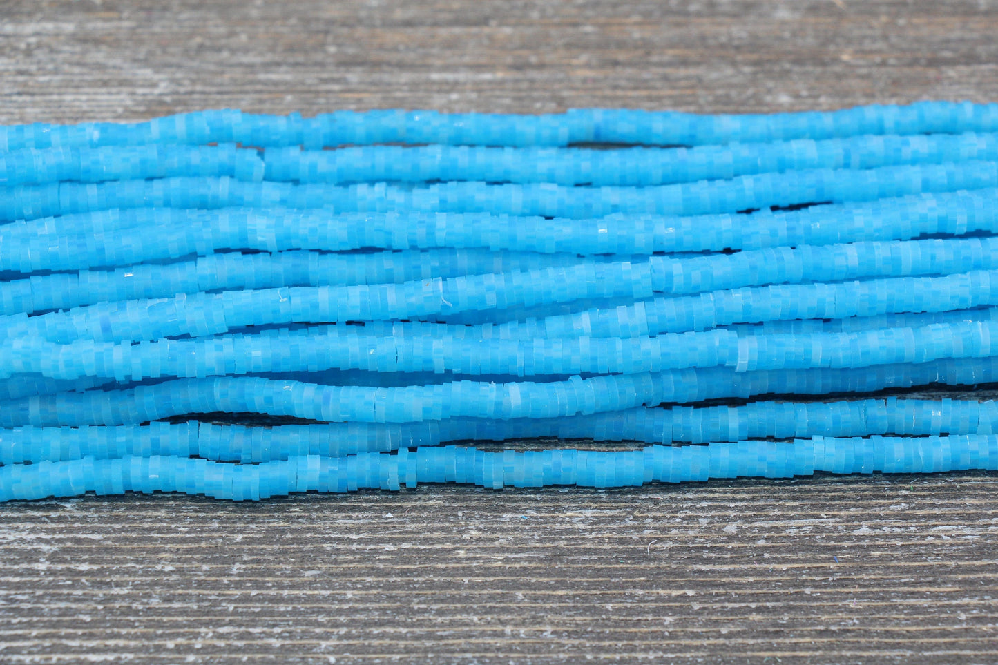 4mm Blue Speckled Heishi Beads, Mix Color Polymer Clay Disc Beads, African Disc Beads, Vinyl Heishi, 16 inch Strand #282