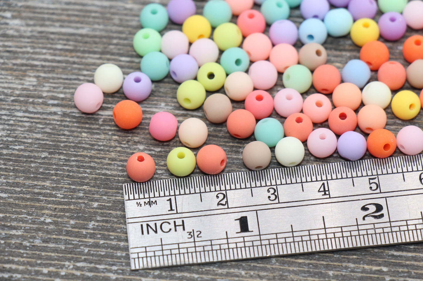 6mm Matte Pastel Multicolor Gumball Beads, Round Acrylic Loose Beads, Matte Bubblegum Beads, Chunky Beads, Round Plastic Beads #139