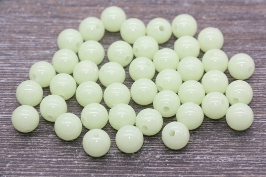 12mm GLOW in DARK Gumball Beads, Glow Round Acrylic Loose Beads, Bubblegum Beads, Chunky Beads, Bubble Gum Beads, Smooth Round Beads #148