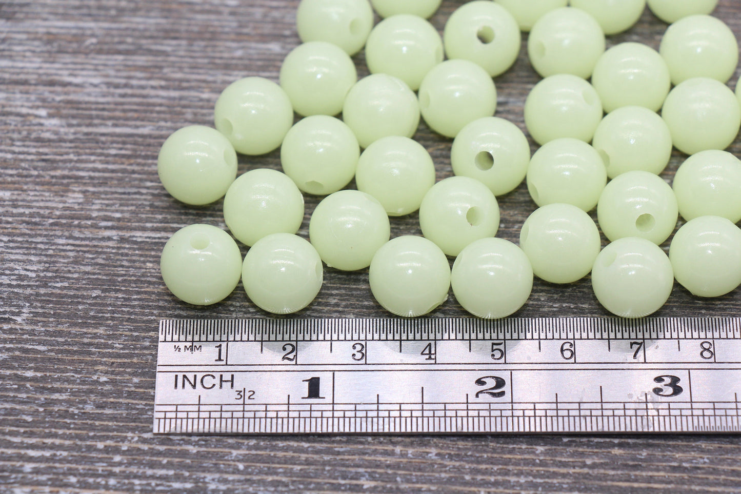 12mm GLOW in DARK Gumball Beads, Glow Round Acrylic Loose Beads, Bubblegum Beads, Chunky Beads, Bubble Gum Beads, Smooth Round Beads #148