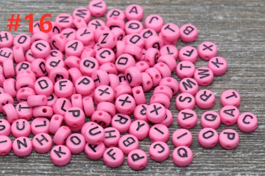 Alphabet Letter Acrylic Beads, Round Acrylic Beads, Plastic Letter Beads, Name Bracelet Beads, ABC Letter Beads, Name Beads, Name Inital 7mm