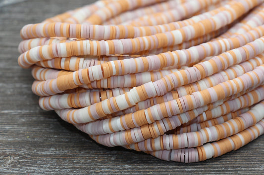 6mm Speckled Heishi Beads, Speckled Polymer Clay Disc Beads, African Disc Beads, Vinyl Heishi, 16 inch Strand #164