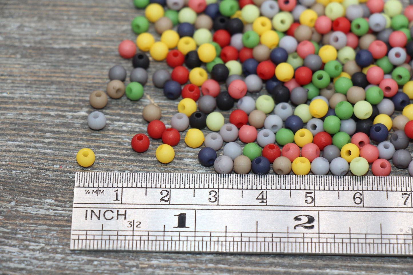 4mm Matte Multicolor Round Beads, Acrylic Gumball Beads, Frosted Multicolor Round Spacer Beads, Bubblegum Beads, Plastic Round Bead #709