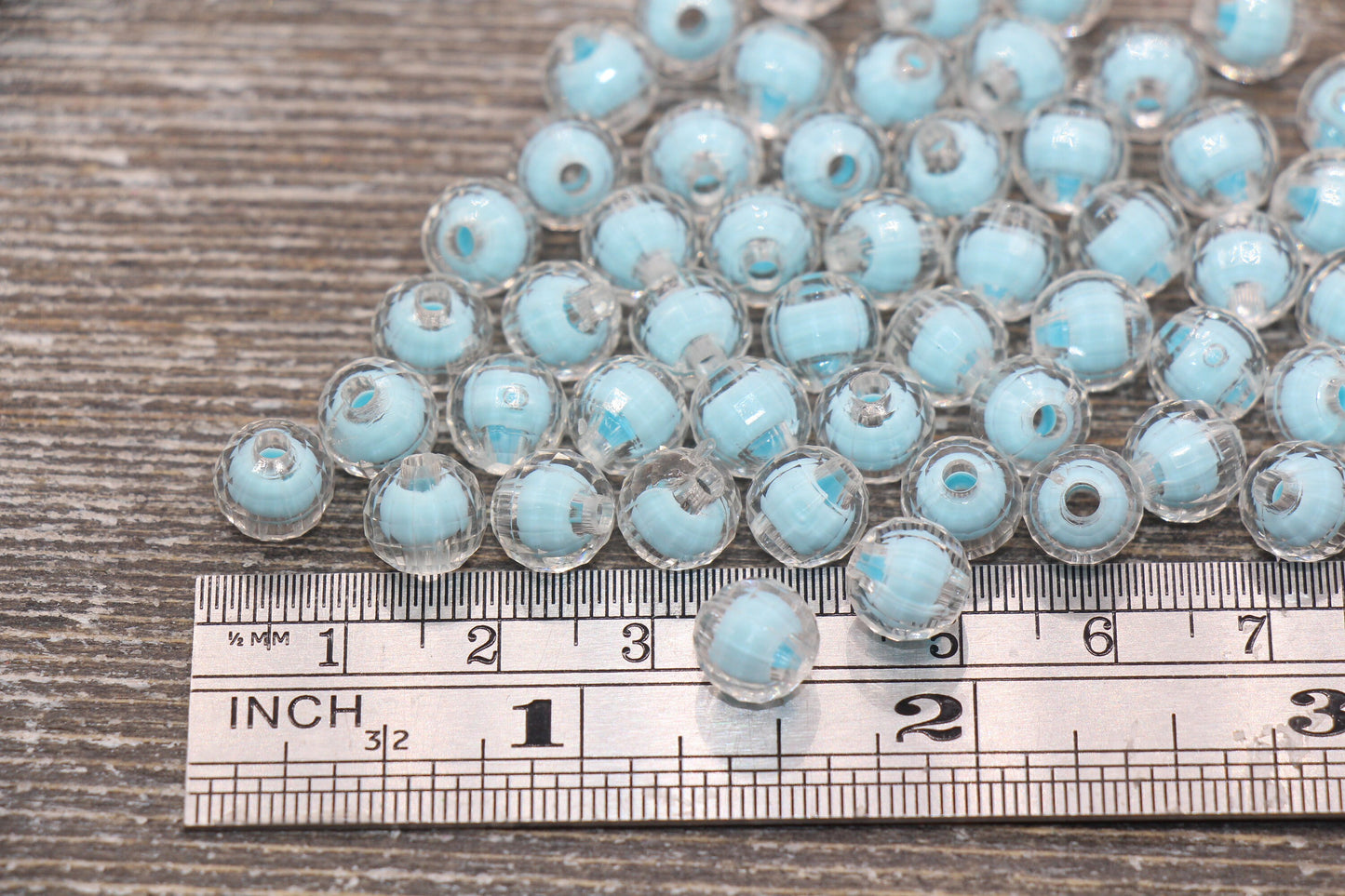 8mm Blue Faceted Round Beads, Blue Acrylic Round Gumball Beads, Bubblegum Beads, Plastic Faceted Round Bead #1719