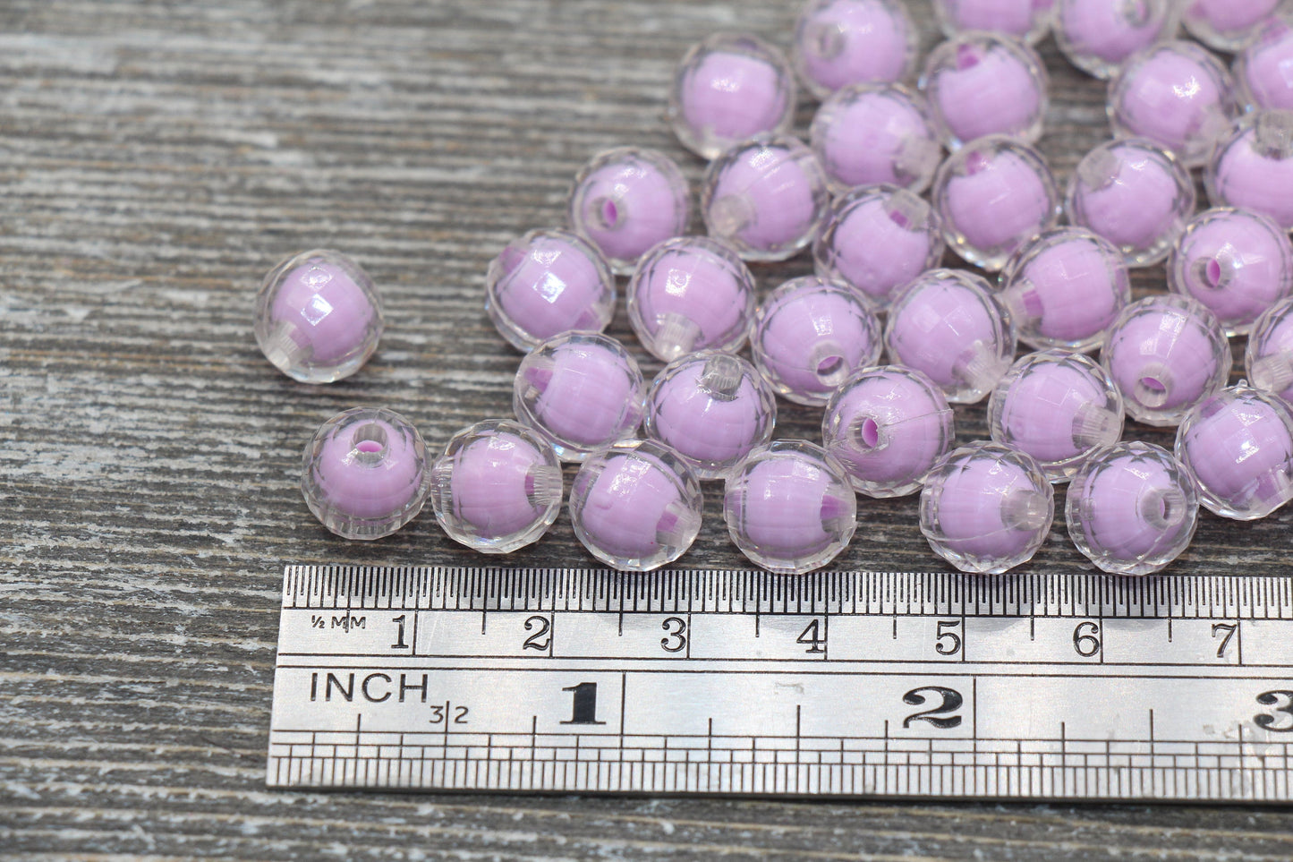 10mm Lavender Faceted Round Beads, Lavender Acrylic Round Gumball Beads, Bubblegum Beads, Plastic Faceted Round Bead #1730