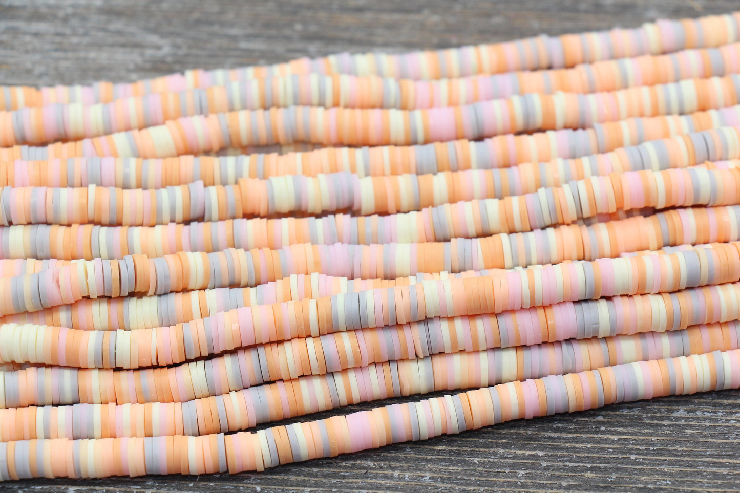 6mm Mixed Heishi Beads, Multicolored Polymer Clay Disc Beads, African Disc Beads, Wholesale Vinyl Heishi, 16 inch Strand #121