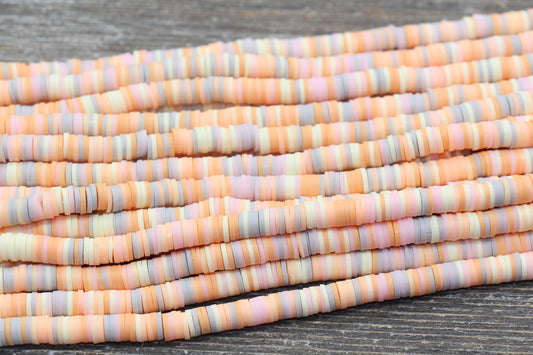 6mm Mixed Heishi Beads, Multicolored Polymer Clay Disc Beads, African Disc Beads, Wholesale Vinyl Heishi, 16 inch Strand #121
