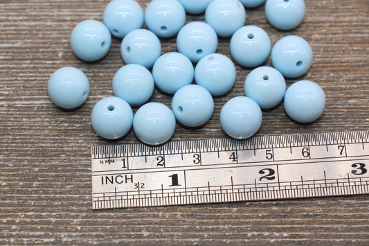 12mm Dusty Blue Gumball Beads, Blue Round Acrylic Loose Beads, Bubblegum Beads, Chunky Beads, Bubblegum Beads, Smooth Round Beads#1392