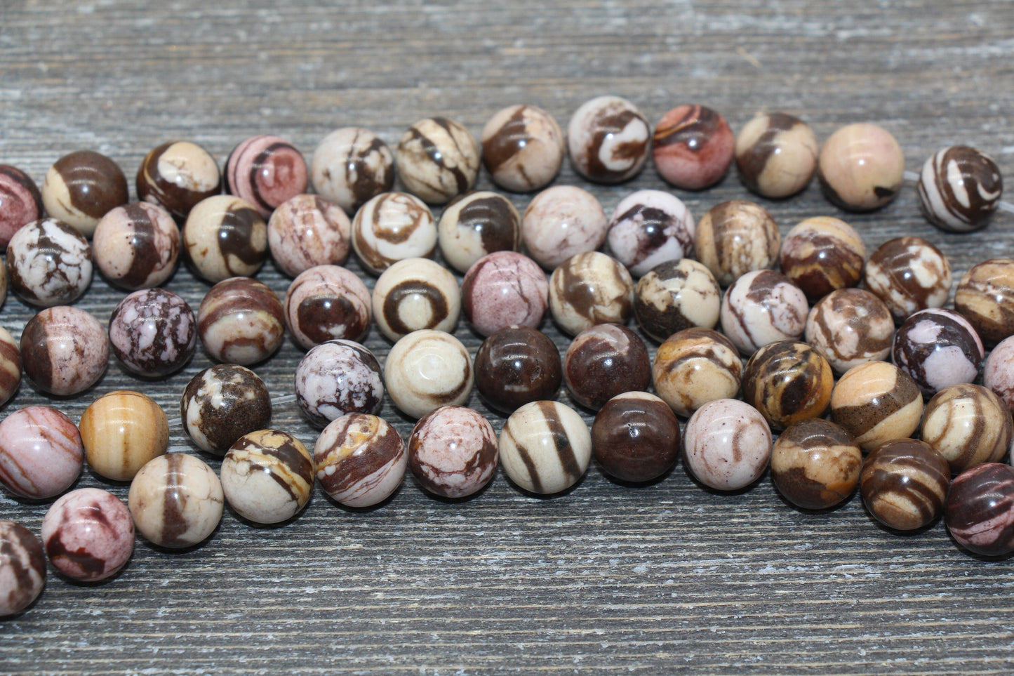 Australian Zebra Jasper Beads, Natural Gemstones Round Beads, Sizes 4mm 6mm 8mm 10mm, Full Strand 15.5 inch, #78