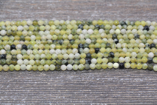 Russian Jade Beads, Natural Gemstone Round Beads, Sizes 4mm 6mm 8mm 10mm 12mm, Full Strand 15.5 inch, #89