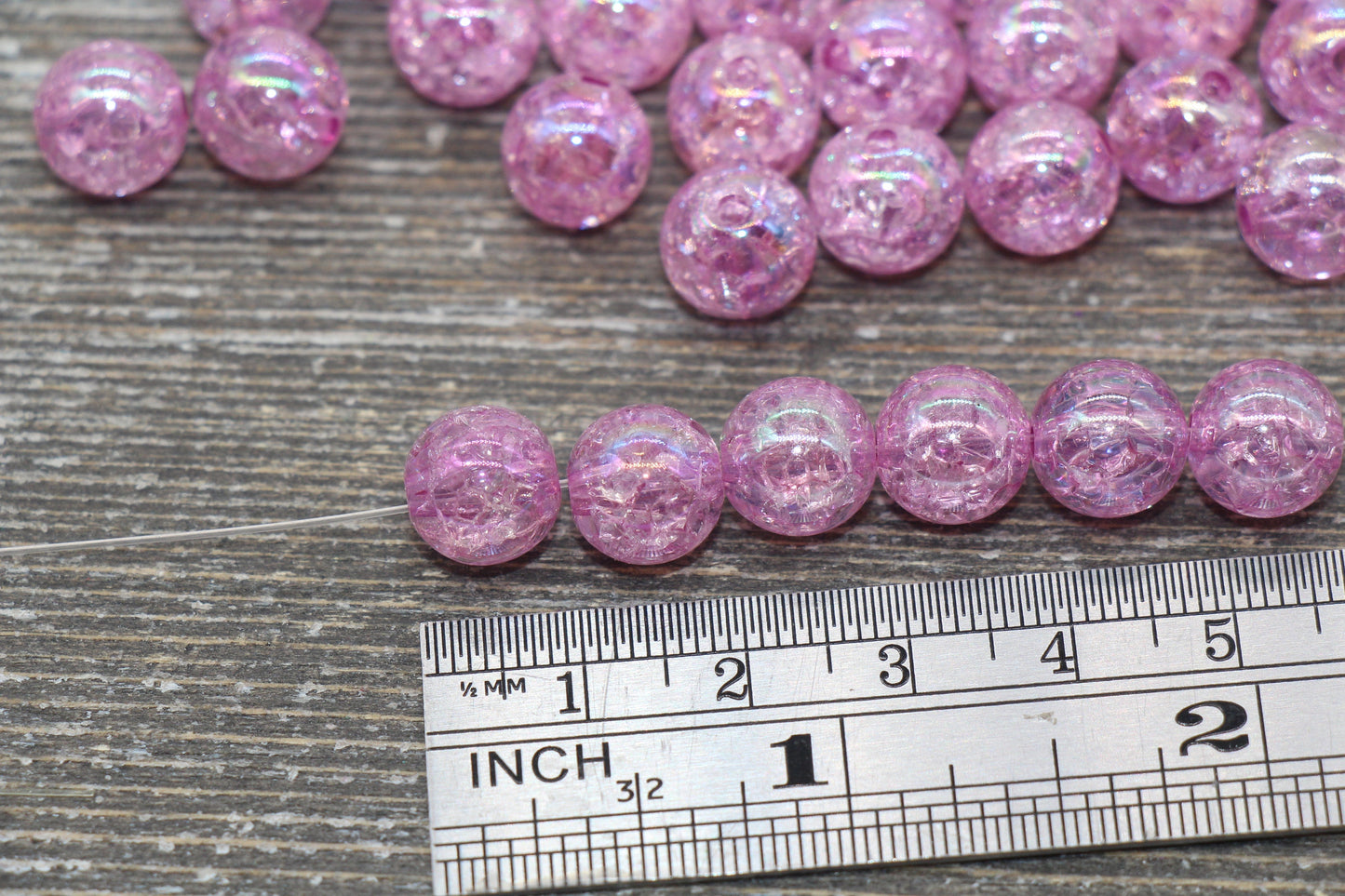 10mm Purple AB Gumball Beads, Iridescent Acrylic Crackle Loose Beads, Bubblegum Beads, Chunky Beads, Smooth Round Plastic Beads #336