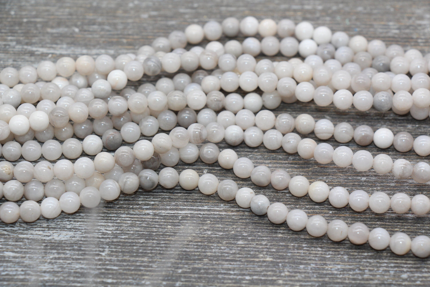 White Crazy Lace Agate Beads, Gemstone Round Loose Beads, Sizes 4mm 6mm 8mm 10mm 12mm , Full Strand 15.5 inch, #213