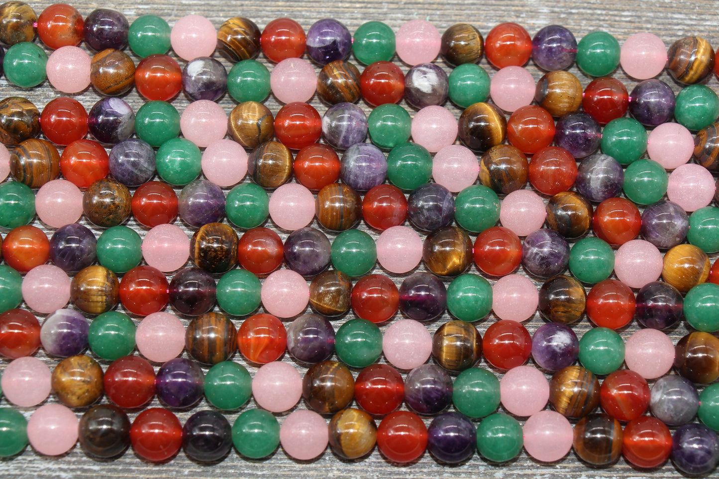 Mixed Stone Beads, Multi Stone Beads, Smooth Gemstones Round Beads, Sizes 4mm 6mm 8mm 10mm,12mm, Full Strand 15.5 inch, #42