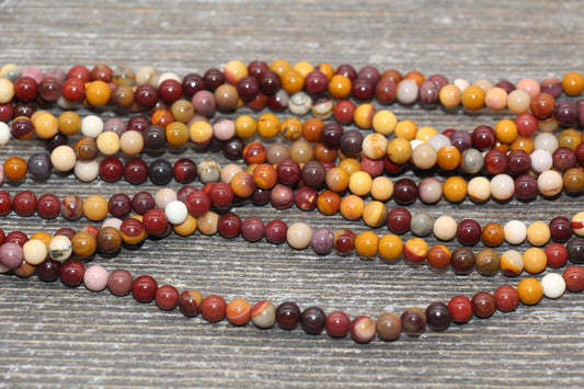 Mookaite Beads, Round Gemstone Loose Beads, Jewelry Making Bracelet Beads, Size 4mm 6mm 8mm 10mm, 15.5'' Strand, #156
