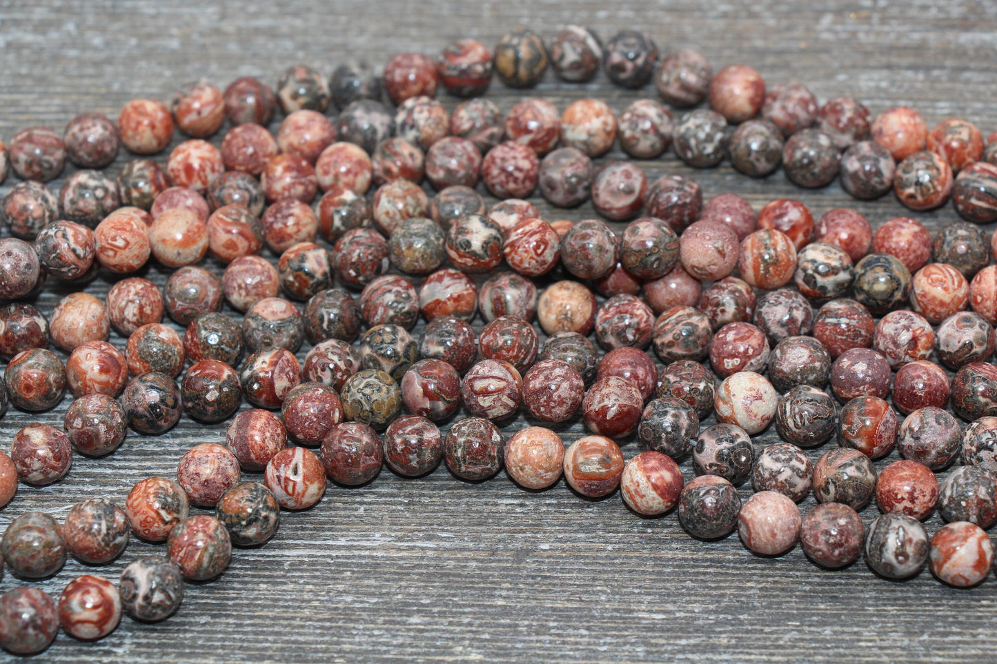 Leopard Skin Jasper Beads, Round Gemstone Loose Beads, Jewelry Making Bracelet Beads, Size 4mm 6mm 8mm 10mm, 15.5'' Strand, #219